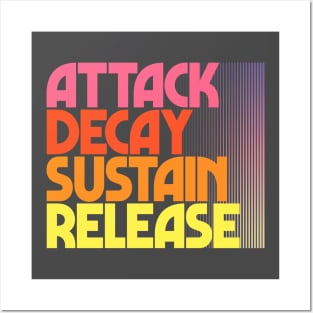 ADSR/ Attack, Decay, Sustain, Release Synthesizer Design Posters and Art